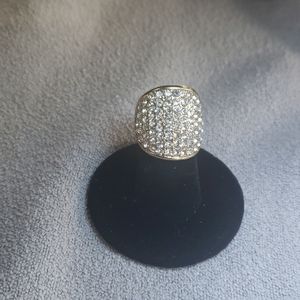Chunky gold and pave studded ring